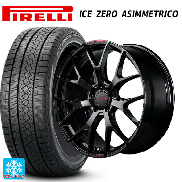2024年製 235/50R18 101H XL ピレリ アイスゼロ アシンメトリコ 正規品 # レイズ ホムラ 2X7FT スペック-M B8J 18-7.5J 国産車用 スタッドレスタイヤホイール4本セット