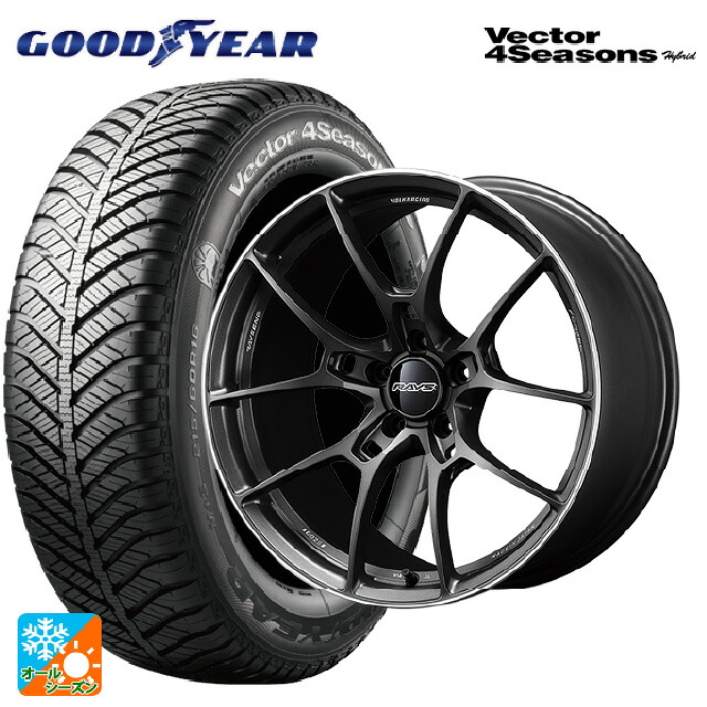 185/60R16 86H グッドイヤー ベクターフォーシーズンズ ハイブリッド レイズ ボルクレーシング G025 HK 16-6J 国産車用 オールシーズンタイヤホイール4本セット