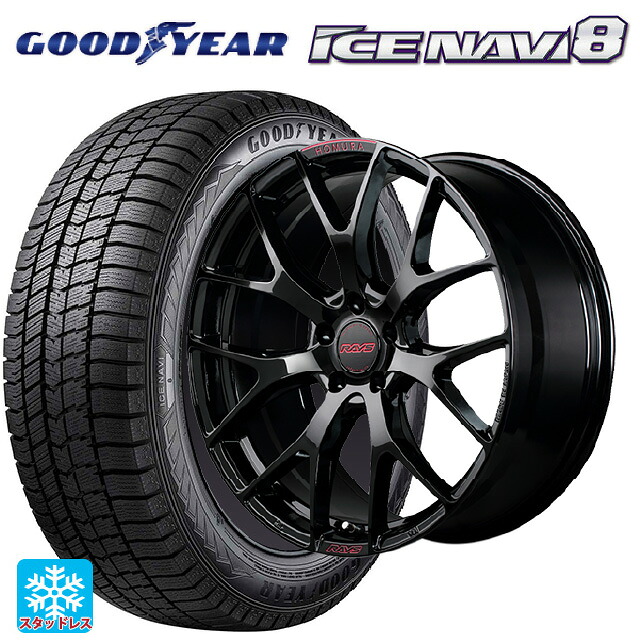 トヨタ プリウス(60系)用 225/45R19 92Q グッドイヤー アイスナビ8 # レイズ ホムラ 2X7FT スペック-M B8J 新品スタッドレスタイヤホイール 4本セット｜タイヤホイール専門店コニシタイヤ