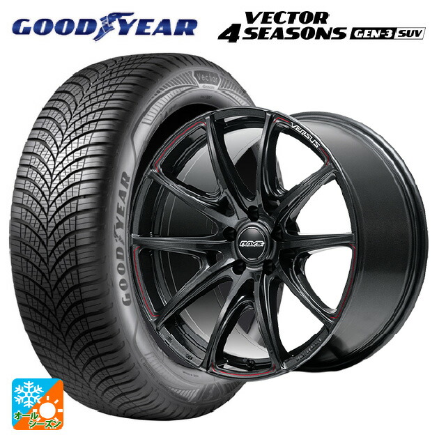 マツダ CX-80(KL5/KL3系)用 235/55R19 105W XL グッドイヤー ベクター4シーズンズ ジェン3 SUV レイズ ベルサス VV25R 68J 新品オールシーズンタイヤホイール 4本セット