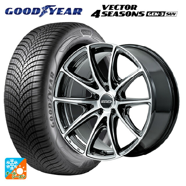 マツダ CX-80(KL5/KL3系)用 235/55R19 105W XL グッドイヤー ベクター4シーズンズ ジェン3 SUV レイズ ベルサス VV25R YAJ 新品オールシーズンタイヤホイール 4本セット