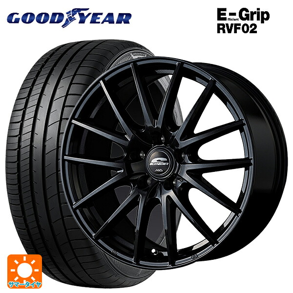ミツビシ デリカD:5(3DA系)用 225/55R18 102V XL グッドイヤー エフィシェントグリップ RVF02 エムアイディー MIDホイール SQ27 メタリックブラック 新品サマータイヤホイール 4本セット