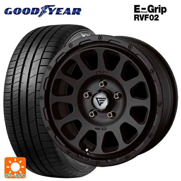 225/55R17 101V XL グッドイヤー エフィシェントグリップ RVF02 エクシズルライン デルタフォース オーバル # マットブラック 17-7J 国産車用 サマータイヤホイール4本セット|タイヤホイール専門店コニシタイヤ