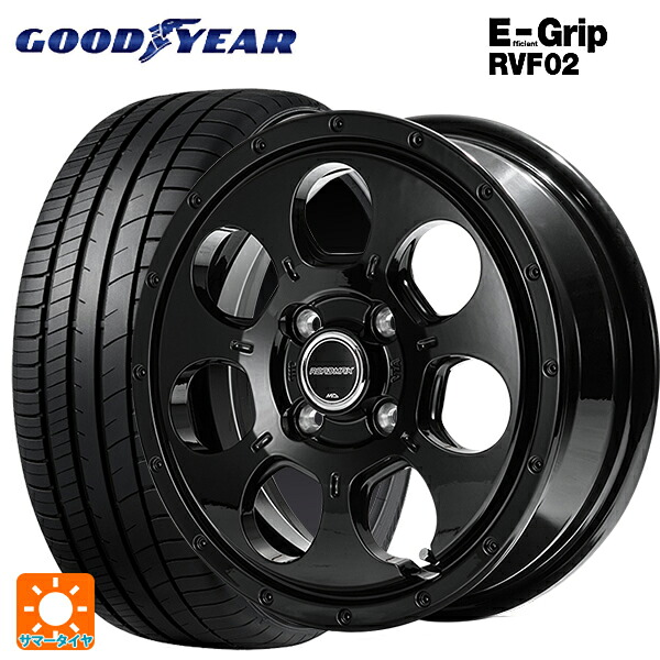 155/65R14 75H グッドイヤー エフィシェントグリップ RVF02 エムアイディー MIDホイール マッドエージェント セミグロスブラック 14-4.5J 国産車用 サマータイヤホイール4本セット