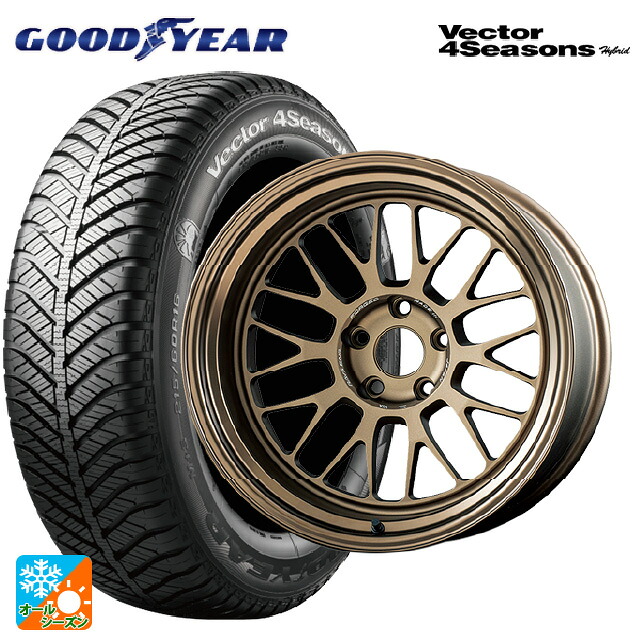 225/40R18 92H XL グッドイヤー ベクターフォーシーズンズ ハイブリッド レイズ ボルクレーシング 21A BR 18-8.5J 国産車用 オールシーズンタイヤホイール4本セット