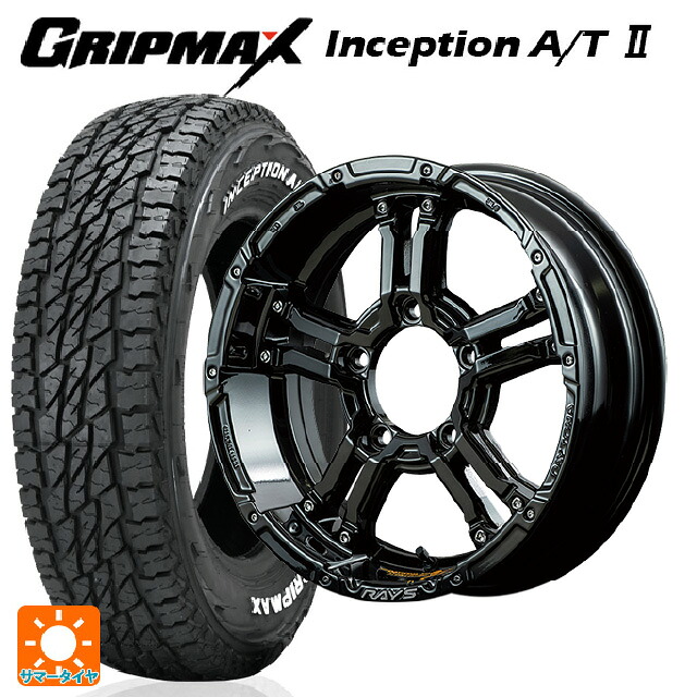 スズキ ジムニー(64系)用 175/80R16 91S グリップマックス インセプション A/T2 ホワイトレター レイズ チームデイトナ FDX-J コレクション BNN 新品サマータイヤホイール 4本セット