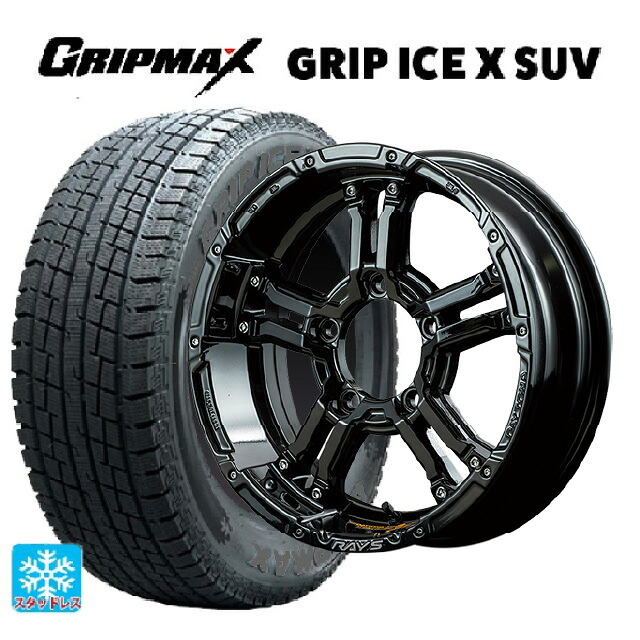 スズキ ジムニー(64系)用 185/85R16 105N グリップマックス グリップアイスX SUV ブラックレター レイズ チームデイトナ FDX-J コレクション BNN 新品スタッドレスタイヤホイール 5本セット