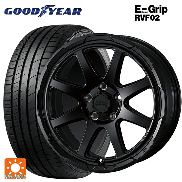 225/55R17 101V XL グッドイヤー エフィシェントグリップ RVF02 ウェッズ ウェッズ アドヴェンチャー スタットベルグ # セミマットブラック 17-7J 国産車用 サマータイヤホイール4本セット