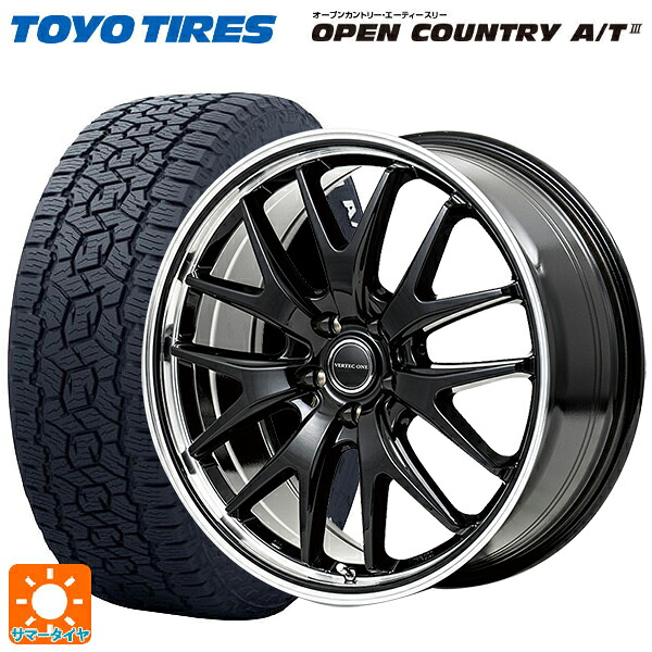 ミツビシ アウトランダーPHEV(5LA GNOW)用 235/60R18 103H トーヨー オープンカントリー AT3 ホワイトレター エムアイディー MIDホイール エグゼ7 グロスブラック/ラインポリッシュ 新品サマータイヤホイール 4本セット