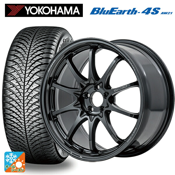 ホンダ ヴェゼル(RV系)用 225/50R18 99W XL ヨコハマ ブルーアース4S AW21 # レイズ ボルクレーシング CE28N プラス MM 新品オールシーズンタイヤホイール 4本セット