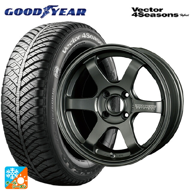 185/60R15 84H グッドイヤー ベクターフォーシーズンズ ハイブリッド レイズ ボルクレーシング TE37ソニック クラブレーサー DM 15-7J 国産車用 オールシーズンタイヤホイール4本セット