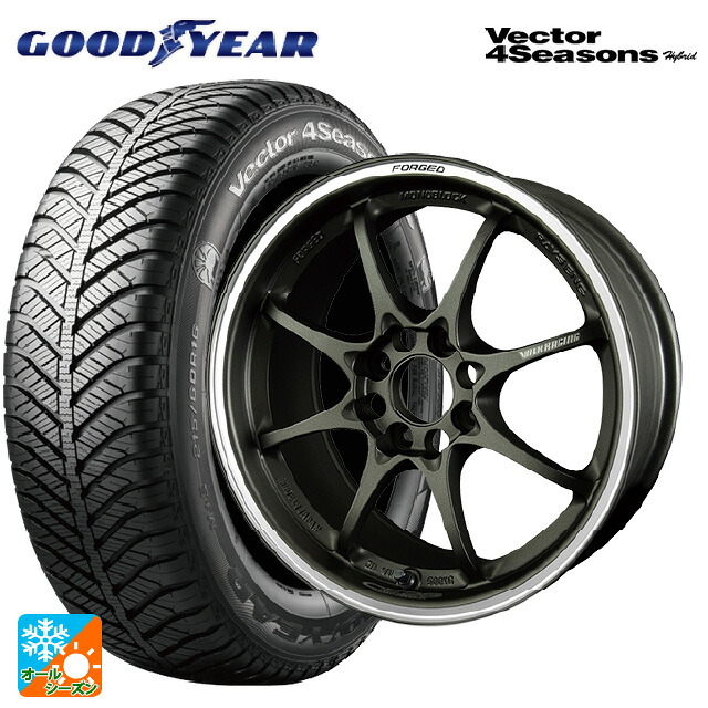 185/60R15 84H グッドイヤー ベクターフォーシーズンズ ハイブリッド レイズ ボルクレーシング CE28 クラブレーサー DM 15-5.5J 国産車用 オールシーズンタイヤホイール4本セット
