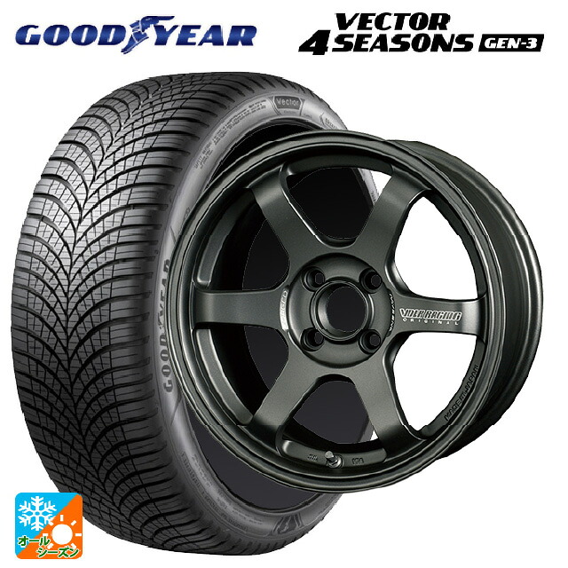185/65R15 92V XL グッドイヤー ベクター4シーズンズ ジェン3 レイズ ボルクレーシング TE37ソニック クラブレーサー DM 15-7J 国産車用 オールシーズンタイヤホイール4本セット