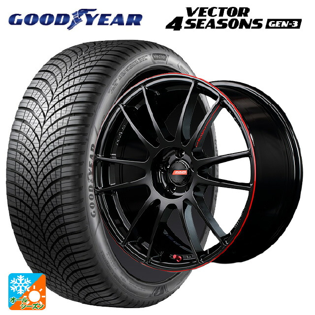 スバル WRX S4(VBH)用 245/40R18 97W XL グッドイヤー ベクター4シーズンズ ジェン3 レイズ グラムライツ 57エクストリームレブリミットエディション BLJ 新品オールシーズンタイヤホイール 4本セット