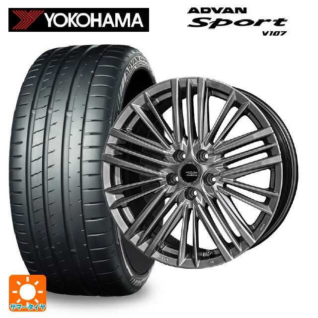 245/45R19 102Y XL ヨコハマ アドバンスポーツ V107 正規品 共豊 テイラー TL1 ハイパーメタルブラック 19-8J 国産車用 サマータイヤホイール4本セット|タイヤホイール専門店コニシタイヤ