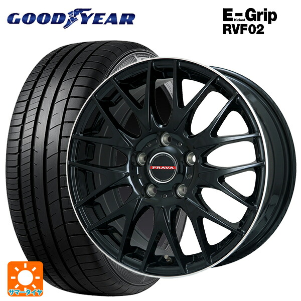 トヨタ カローラ スポーツ(210系)用 195/65R15 91H グッドイヤー エフィシェントグリップ RVF02 ビックウェイ レイシーン プラバ 9M Jr2 GBK/ﾘﾑP 新品サマータイヤホイール 4本セット