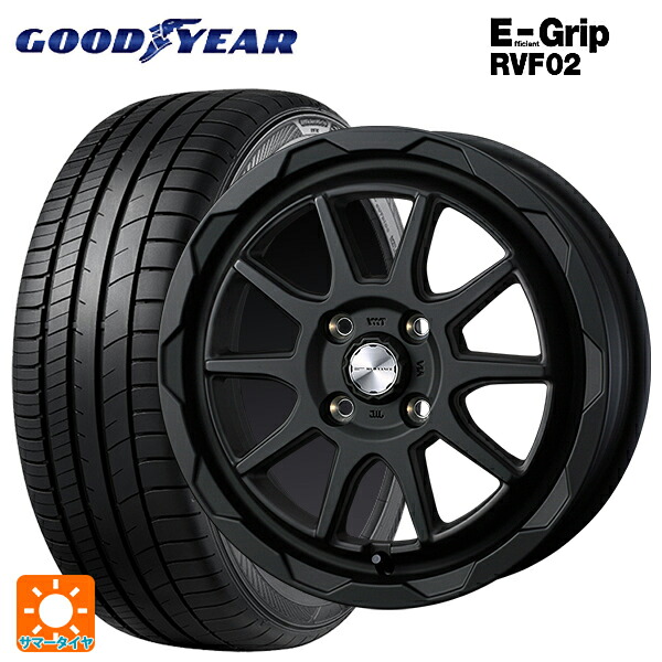 ダイハツ コペン(LA400K)用 165/60R15 77H グッドイヤー エフィシェントグリップ RVF02 ウェッズ マッドヴァンス06 フルマットブラック 新品サマータイヤホイール 4本セット