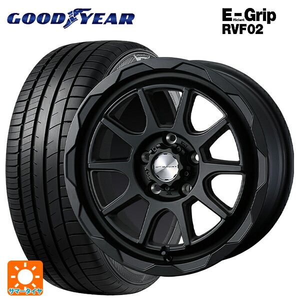 215/60R16 95H グッドイヤー エフィシェントグリップ RVF02 ウェッズ マッドヴァンス06 フルマットブラック 16-7J 国産車用 サマータイヤホイール4本セット