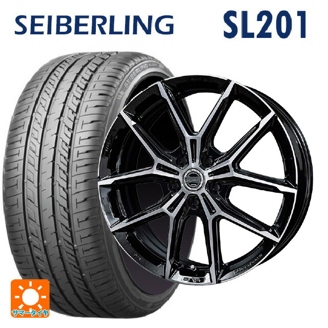 トヨタ プリウス(60系)用 225/45R19 96W XL セイバーリング セイバーリング SL201(ブリヂストン工場生産) 共豊 スマック +EK M1 # グロスブラック×ポリッシュ 新品サマータイヤホイール 4本セット|タイヤホイール専門店コニシタイヤ
