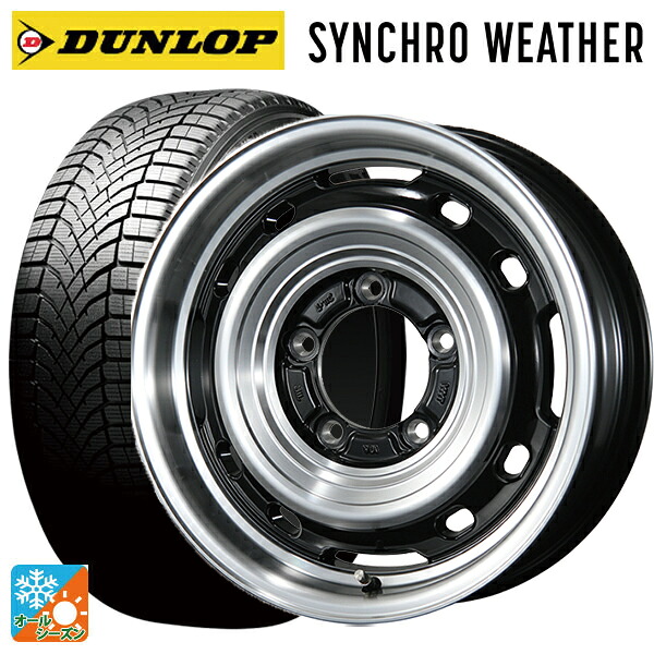 スズキ ジムニー(64系)用 215/70R16 100H ダンロップ シンクロウェザー # トピー ランドフット XFG GB/P 新品オールシーズンタイヤホイール 5本セット