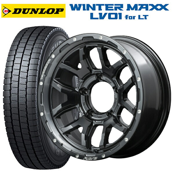 スズキ ジムニーノマド(JC74W)用 225/75R16 118/116N ダンロップ ウィンターマックス LV01 for VAN レイズ チームデイトナ F6 ブースト N1 新品スタッドレスタイヤホイール 5本セット