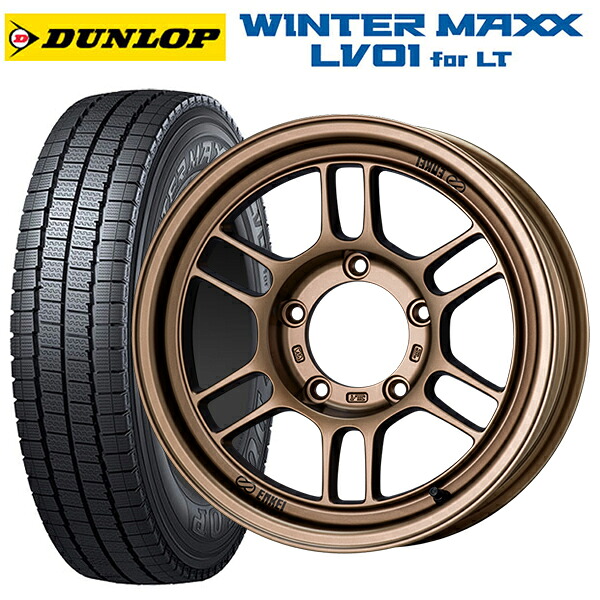 スズキ ジムニーシエラ(74系)用 225/70R16 117/115N ダンロップ ウィンターマックス LV01 for VAN エンケイ オールロード RPT1 マットブロンズ 新品スタッドレスタイヤホイール 5本セット|タイヤホイール専門店コニシタイヤ