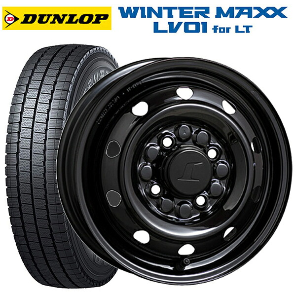 145/80R12 80/78N ダンロップ ウィンターマックス LV01 for VAN トピー M74 BK ブラック（スチール） 12-3.5J 国産車用 スタッドレスタイヤホイール4本セット