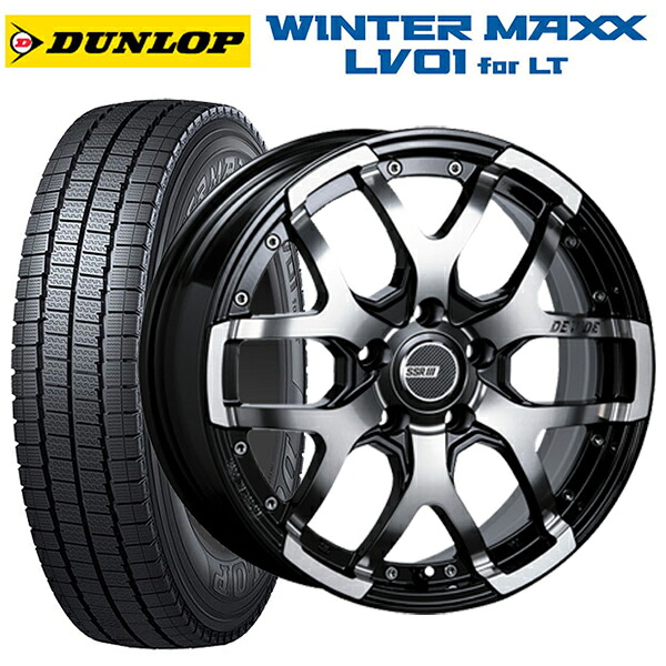 トヨタ ヤリスクロス(10系)用 205/65R16 109/107N ダンロップ ウィンターマックス LV01 for VAN タナベ SSR ディバイド ZS アッシュブラック 新品スタッドレスタイヤホイール 4本セット|タイヤホイール専門店コニシタイヤ