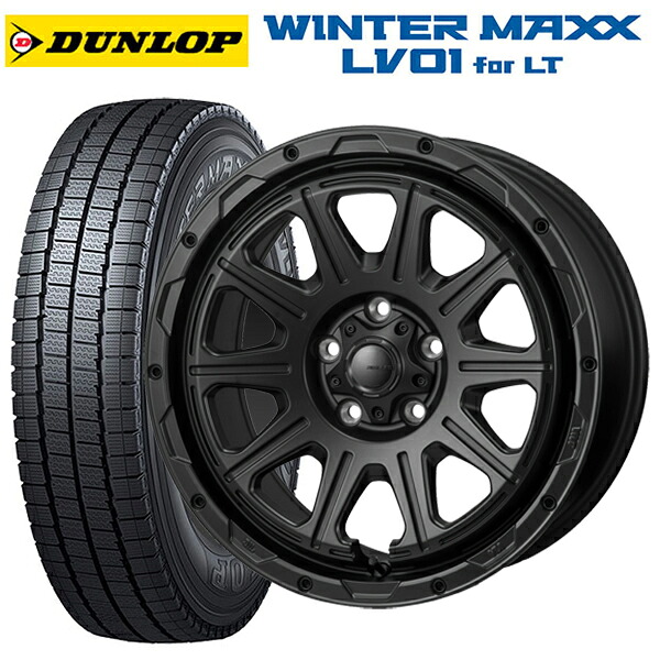 トヨタ ヤリスクロス(10系)用 205/65R16 109/107N ダンロップ ウィンターマックス LV01 for VAN ジャパン三陽 ハイブロック レグルス サテンブラック 新品スタッドレスタイヤホイール 4本セット｜タイヤホイール専門店コニシタイヤ 115,065円