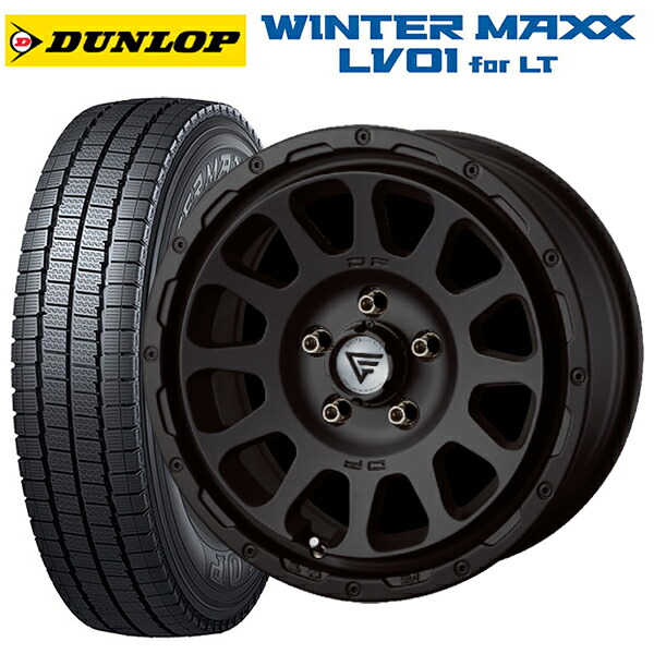トヨタ ヤリスクロス(10系)用 205/65R16 109/107N ダンロップ ウィンターマックス LV01 for VAN エクシズルライン デルタフォース オーバル マットブラック 新品スタッドレスタイヤホイール 4本セット｜タイヤホイール専門店コニシタイヤ