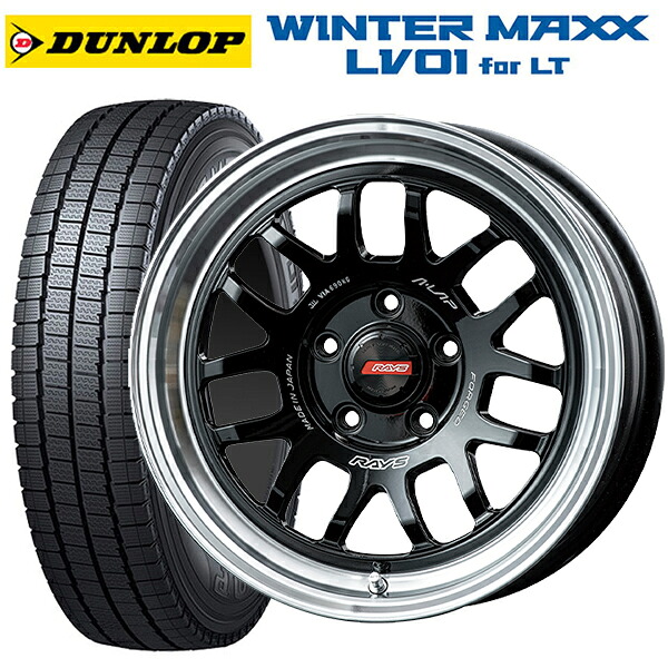 トヨタ ヤリスクロス(10系)用 205/65R16 109/107N ダンロップ ウィンターマックス LV01 for VAN レイズ A LAP(エーラップ) 07X BD 新品スタッドレスタイヤホイール 4本セット