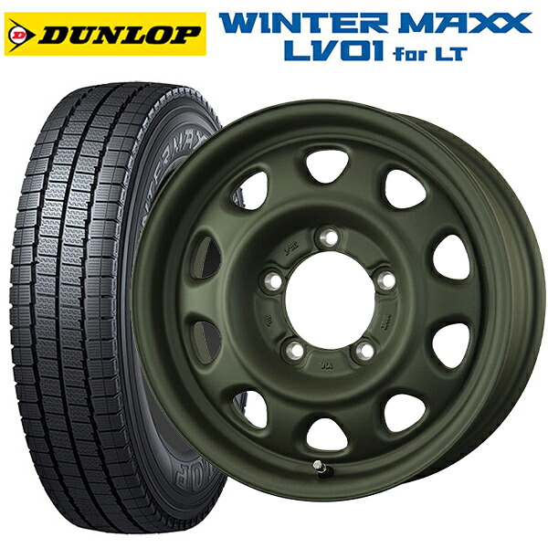 スズキ ジムニー(64系)用 185/85R16 111/109N ダンロップ ウィンターマックス LV01 for VAN トピー ランドフット SWZ OD 新品スタッドレスタイヤホイール 5本セット|タイヤホイール専門店コニシタイヤ