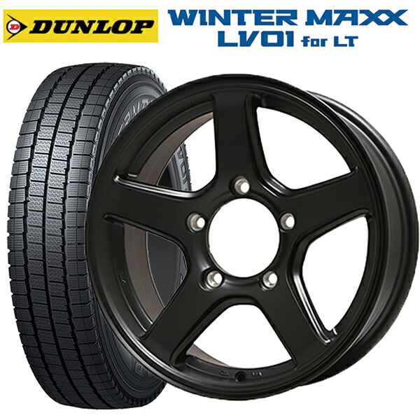 スズキ ジムニーシエラ(74系)用 195/80R15 107/105N ダンロップ ウィンターマックス LV01 for VAN トピー ME-A MB 新品スタッドレスタイヤホイール 4本セット|タイヤホイール専門店コニシタイヤ