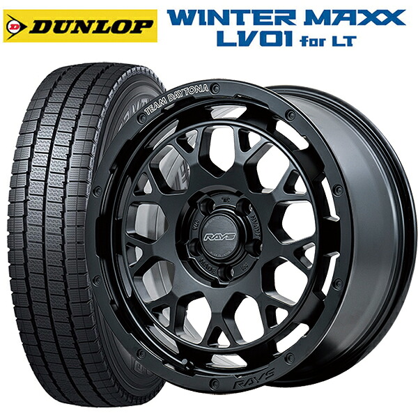 スズキ ジムニーシエラ(74系)用 225/70R16 117/115N ダンロップ ウィンターマックス LV01 for VAN レイズ チームデイトナ M9+ # BOJ 新品スタッドレスタイヤホイール 4本セット｜タイヤホイール専門店コニシタイヤ