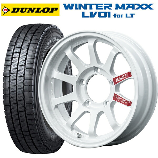 スズキ ジムニー(64系)用 185/85R16 111/109N ダンロップ ウィンターマックス LV01 for VAN レイズ A LAP J プロ DW 新品スタッドレスタイヤホイール 4本セット