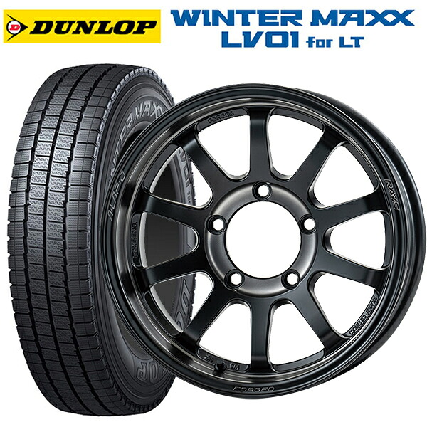 スズキ ジムニーシエラ(74系)用 225/75R16 118/116N ダンロップ ウィンターマックス LV01 for VAN レイズ A LAP J 2324 リミテッドエディション # PH 新品スタッドレスタイヤホイール 5本セット|タイヤホイール専門店コニシタイヤ