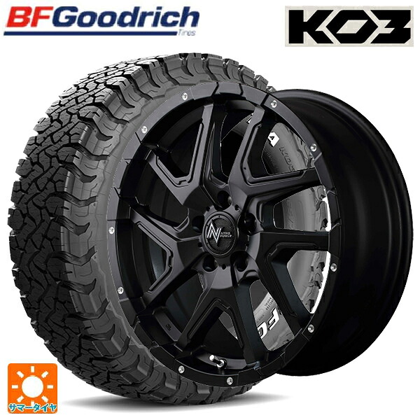 215/70R16 100/97S BFグッドリッチ オールテレーン TA KO3 ホワイトレター 正規品 # エムアイディー ナイトロパワーデリンジャー セミグロスブラック/フランジピアスドリルド 16-7J 国産車用 サマータイヤホイール4本セット|タイヤホイール専門店コニシタイヤ