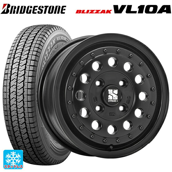 トヨタ サクシード(160系)用 165/80R14 97/95N ブリヂストン ブリザック VL10A 正規品 エムエルジェイ エクストリームJ ラギッド サテンブラック 新品スタッドレスタイヤホイール 4本セット