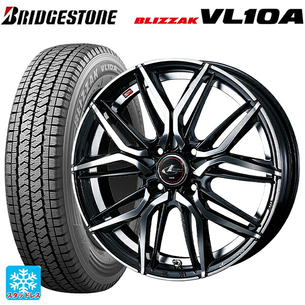 トヨタ サクシード(160系)用 155/80R14 88/86N ブリヂストン ブリザック VL10A 正規品 ウェッズ レオニス LM PBMC 新品スタッドレスタイヤホイール 4本セット|タイヤホイール専門店コニシタイヤ