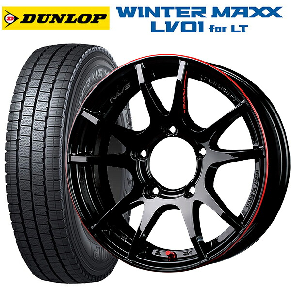 スズキ ジムニー(64系)用 185/85R16 111/109N ダンロップ ウィンターマックス LV01 for VAN レイズ グラムライツ 57JV レブリミテッドエディション BLJ 新品スタッドレスタイヤホイール 5本セット 134,250円