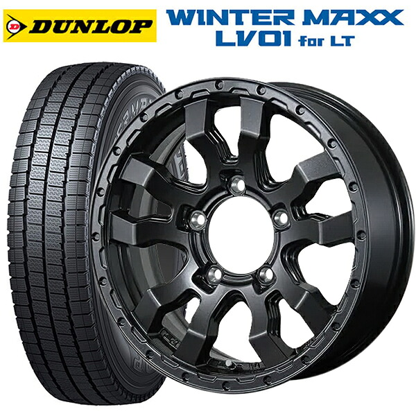 スズキ ジムニーノマド(JC74W)用 225/75R16 118/116N ダンロップ ウィンターマックス LV01 for VAN トピー ヴァブロ RR-01 # GM 新品スタッドレスタイヤホイール 4本セット