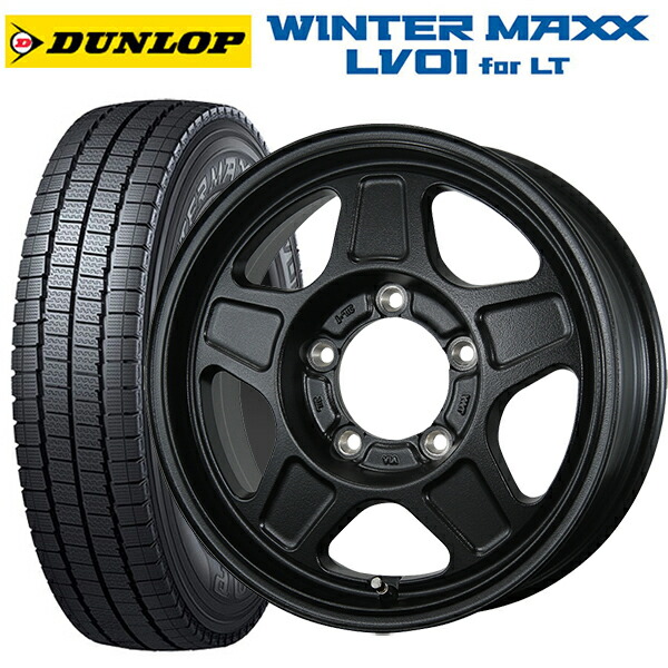 スズキ ジムニーノマド(JC74W)用 225/75R16 118/116N ダンロップ ウィンターマックス LV01 for VAN トピー ランドフット GWD # R/B 新品スタッドレスタイヤホイール 4本セット