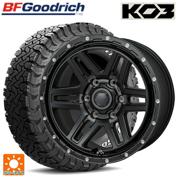 285/70R17 121/118S BFグッドリッチ オールテレーン TA KO3 ホワイトレター 正規品 # ジャパン三陽 ハイブロック エルデ Satin Black/Milling 17-8J 国産車用 サマータイヤホイール4本セット|タイヤホイール専門店コニシタイヤ