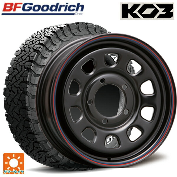 スズキ ジムニーノマド(JC74W)用 225/75R16 115/112S BFグッドリッチ オールテレーン TA KO3 ホワイトレター 正規品 エムエルジェイ デイトナ SS Black 新品サマータイヤホイール 4本セット