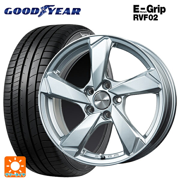 プジョー 5008(P8系)用 225/55R18 102V XL グッドイヤー エフィシェントグリップ RVF02 ユーロアクシス クロスエッジ シルバー 新品サマータイヤホイール 4本セット