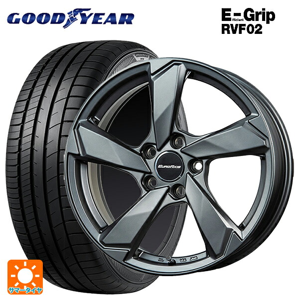 アウディ Q2(GA系)用 215/60R16 95H グッドイヤー エフィシェントグリップ RVF02 ユーロアクシス クロスエッジ マットチタニウム 新品サマータイヤホイール 4本セット
