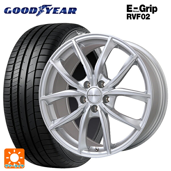 プジョー 5008(P8系)用 225/55R18 102V XL グッドイヤー エフィシェントグリップ RVF02 ユーロテック VPライン シルバーポリッシュ 新品サマータイヤホイール 4本セット