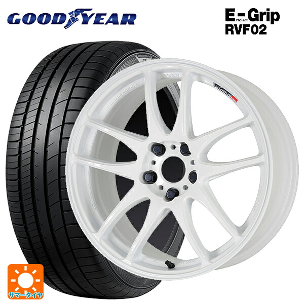 ミツビシ デリカミニ(FF車)(B3系)用 165/55R15 75V グッドイヤー エフィシェントグリップ RVF02 ワーク エモーション CR極 WHT 新品サマータイヤホイール 4本セット