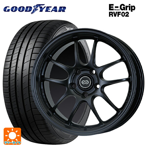 スバル クロストレック(5AA-GUE)用 225/60R17 99H グッドイヤー エフィシェントグリップ RVF02 エンケイ パフォーマンスライン PF01 マットブラック 新品サマータイヤホイール 4本セット