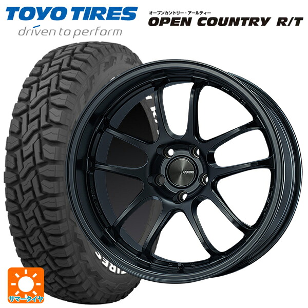 トヨタ ハリアー(80系)用 225/60R18 100Q トーヨー オープンカントリー RT ホワイトレター エンケイ パフォーマンスライン PF01 EVO マットブラック 新品サマータイヤホイール 4本セット